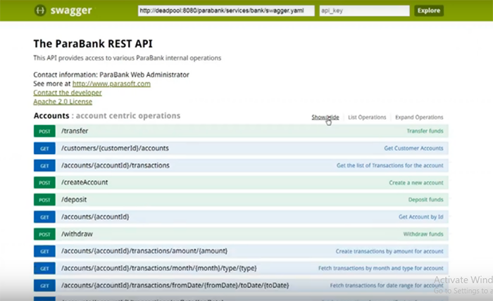 parabank rest api